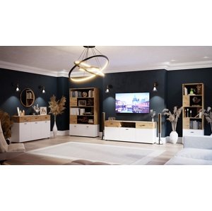 Obývacia izba chiara - dub artisan/biela