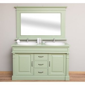 Kúpeľňová zostava pre 2 umývadlá ava 4001 - zelená