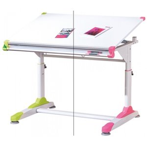 Detský funkčný stôl i curtis - biela (ružová+zelená)