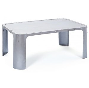 Unikátny kovový konferenčný stolík unico - strieborná