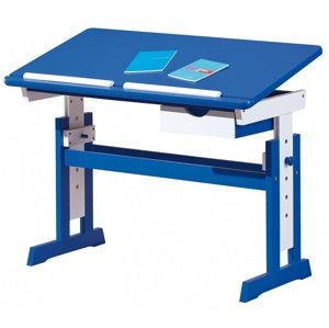 Detský funkčný stôl z masívu kelly - modrá/biela
