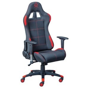 Herná polohovateľná stolička player - čierna/červená
