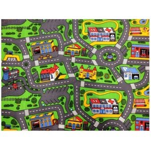 Detský hrací koberec rally -city life - 80 x 120 cm