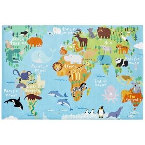 Detský koberec mapa sveta - 160 x 230 cm