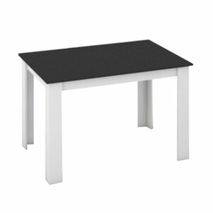 Tempo Kondela Jedálenský stôl 120x80, DTD laminovaná/ABS hrany, Biela/Čierna, KRAZ