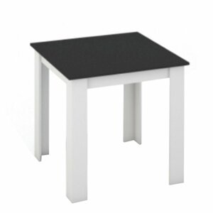 Tempo Kondela Jedálenský stôl 80x80, DTD laminovaná/ABS hrany, Biela/Čierna, KRAZ