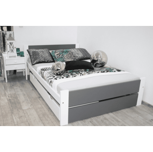 Elvisia Manželská posteľ LEA s roštom | 140 x 200 cm FARBA: Sivá