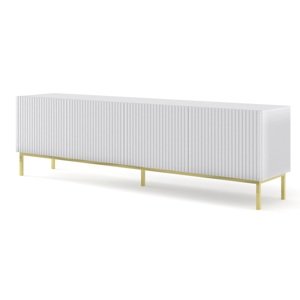 ArtBm Tv stolík RAVENNA B 4D 200  | biela matná PREVEDENIE: Biela matná / zlatá podnož