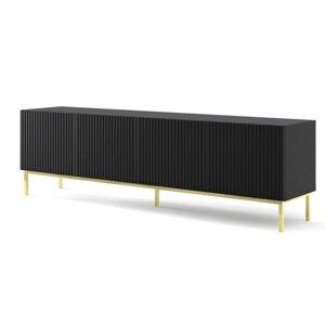 ArtBm TV stolík RAVENNA B 4D 200  | čierna matná PREVEDENIE: Čierny mat / zlatá podnož