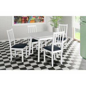 Drewmix Jedálenský set - stôl OSLO 1 | stoličky BOSS 4 (1+4) Drevo: Biela