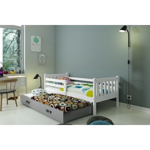 BMS Detská posteľ s prístelkou CARINO 2 FARBA: Biela / sivá, PREVEDENIE: posteľ s prístelkou