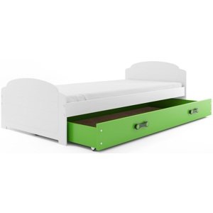 BMS Detská posteľ Lili FARBA: Biela / zelená, PREVEDENIE: posteľ s úložným priestorom