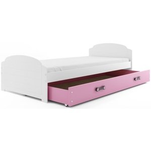 BMS Detská posteľ Lili FARBA: Biela / ružová, PREVEDENIE: posteľ s úložným priestorom
